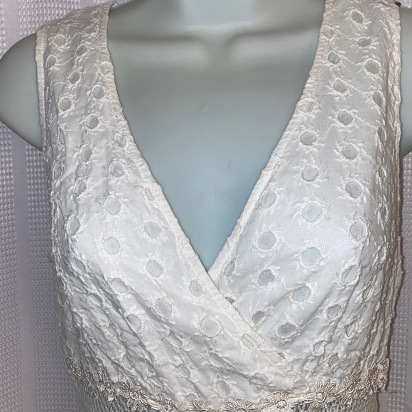 ‼️SALE‼️Anthropologie Leifnotes Mallorca White Eyelet Dress - Picture 7 of 14